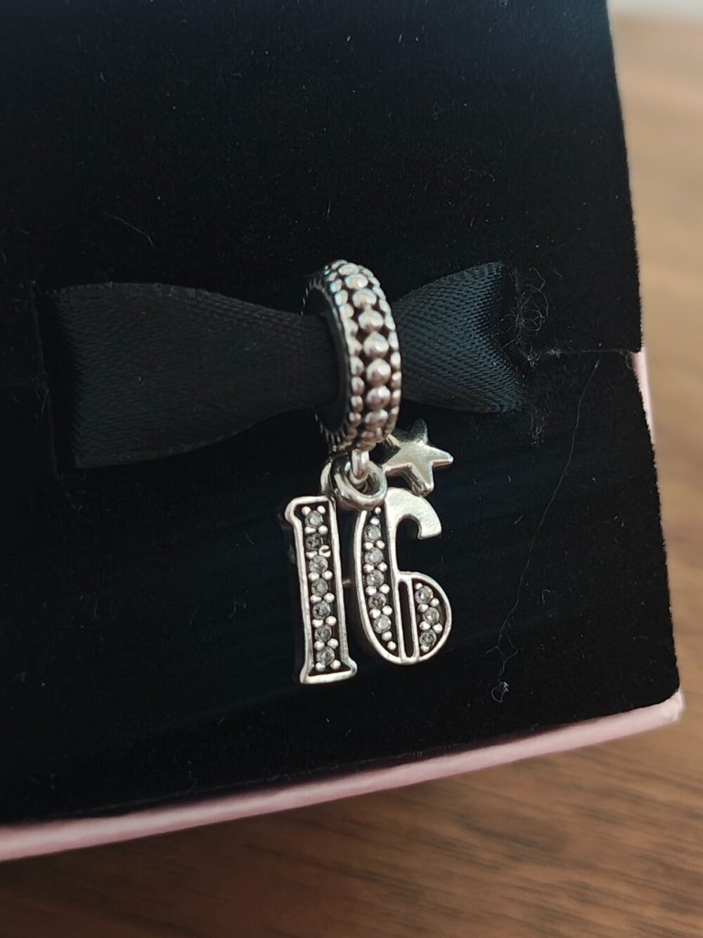 Authentic Retired Pandora 16 Years of Love Dangle Charm 797261CZ